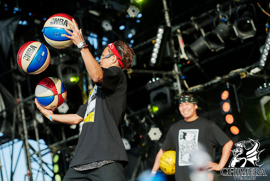 株式会社コロコロコロ・パフォーマー、JJのフリースタイルバスケットボールライブフォト